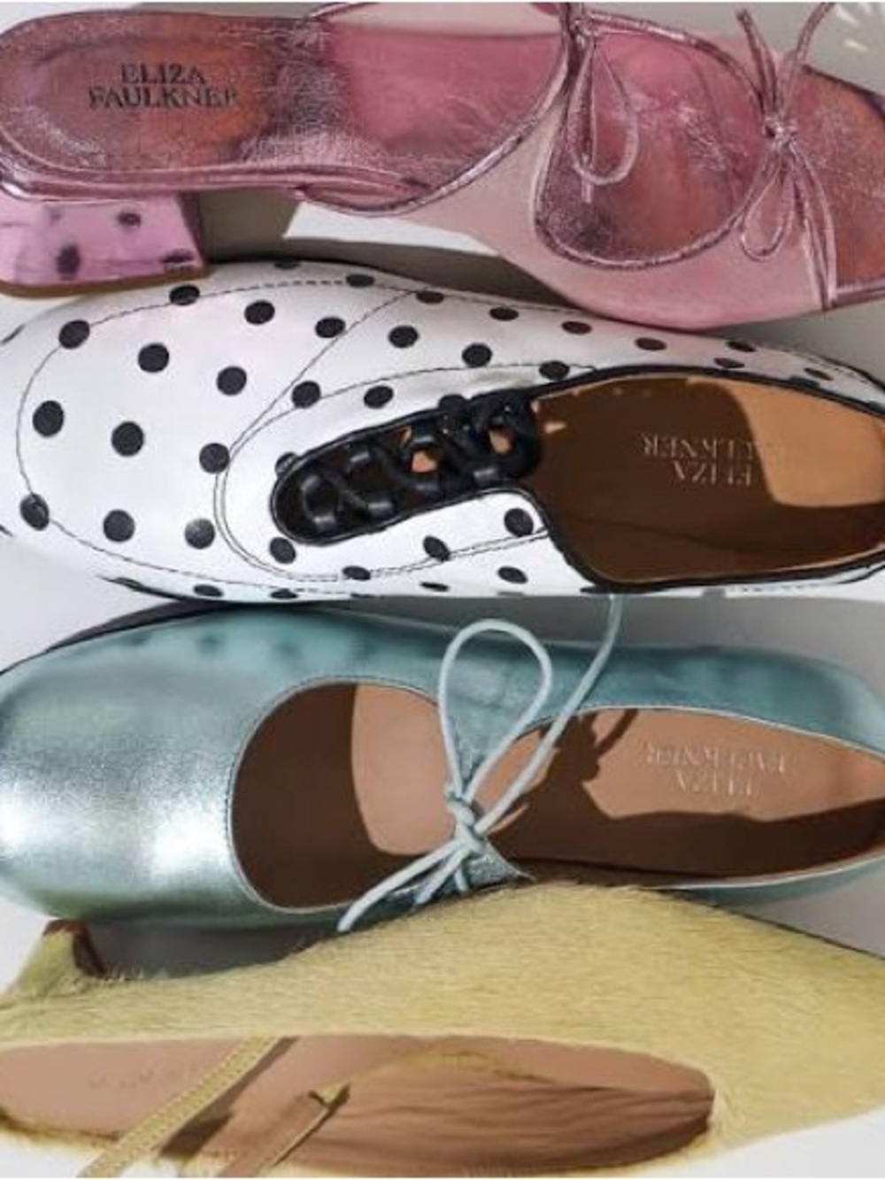 Maguire x Eliza Faulker Gaia Ballet Flat in Blue Metallic - Picture 2 of 3